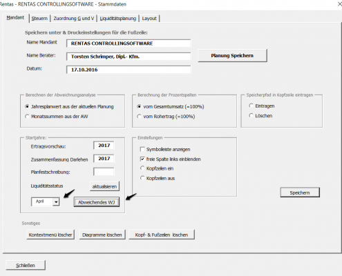 RENTAS Controlling Abweichendes Wirtschaftsjahr