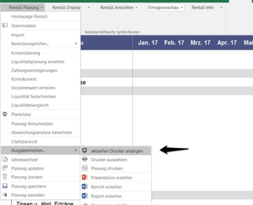 Rentas Controllingsoftware Update 2017 Druckerauswahl Bild 1