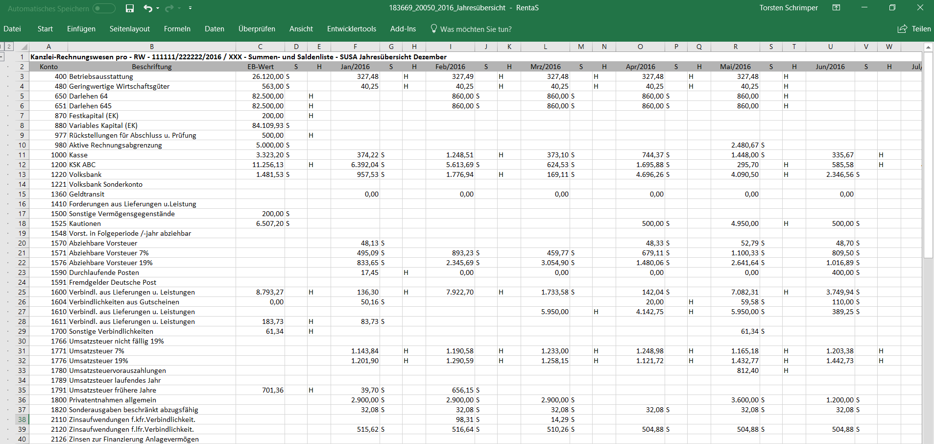 Datev_Saldenliste_Excel_Export_Rentas_Excel-Tabelle